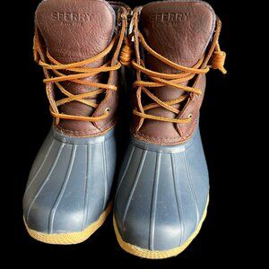 Sperry Saltwater Duck Boots Leather Top Women's Size 6 STS97481 Waterproof